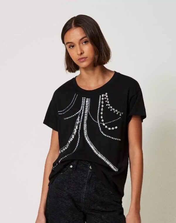 Camiseta con detalles joya - Imagen 2