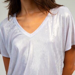 Camiseta satinada blanca