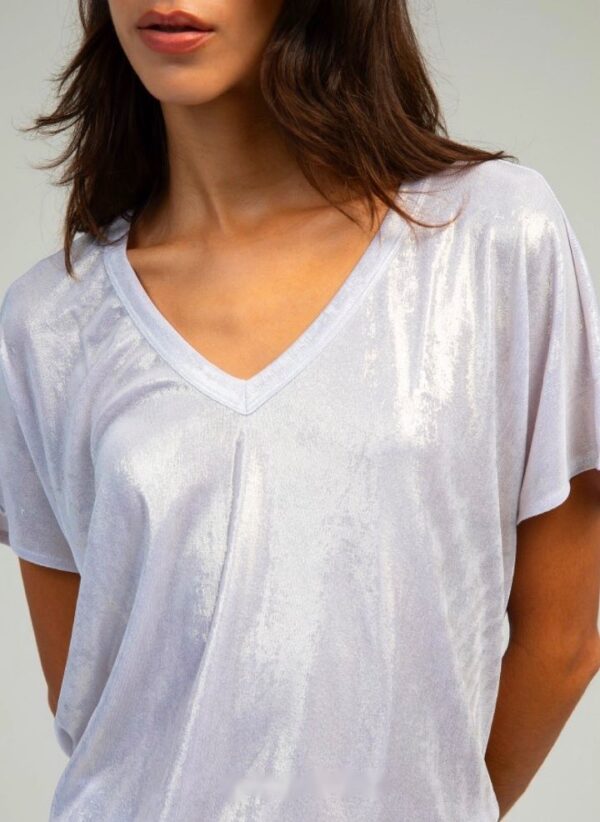 Camiseta satinada blanca
