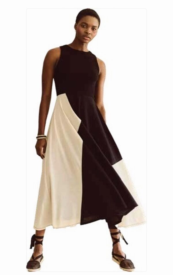 Vestido bicolor sin mangas