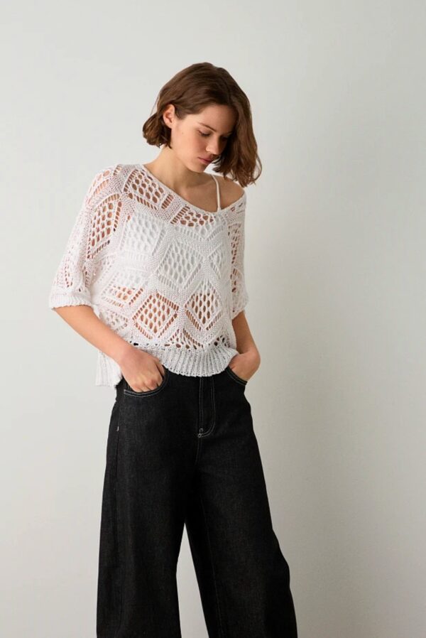 Jersey calado blanco - Imagen 4