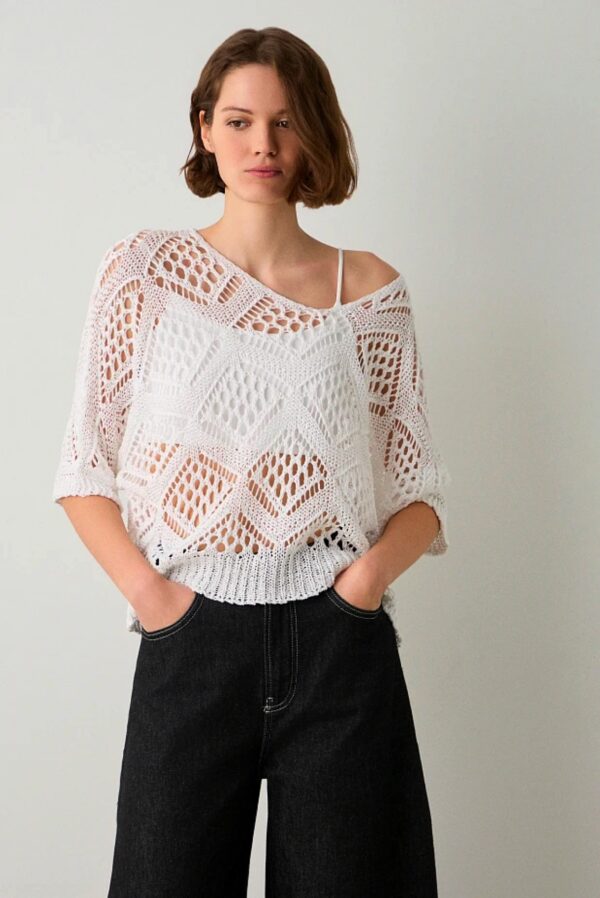 Jersey calado blanco - Imagen 3