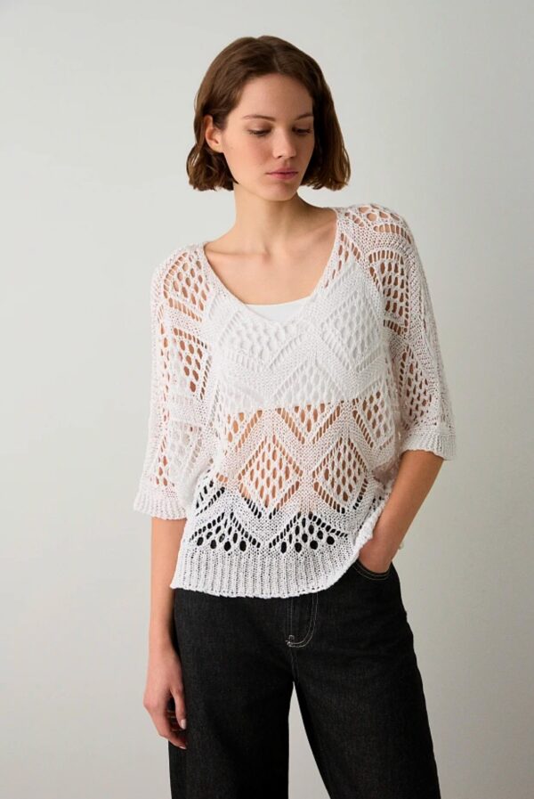 Jersey calado blanco - Imagen 2