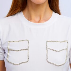 Camiseta con bolsos strass