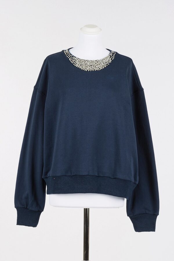 Sudadera marino con strass - Imagen 4
