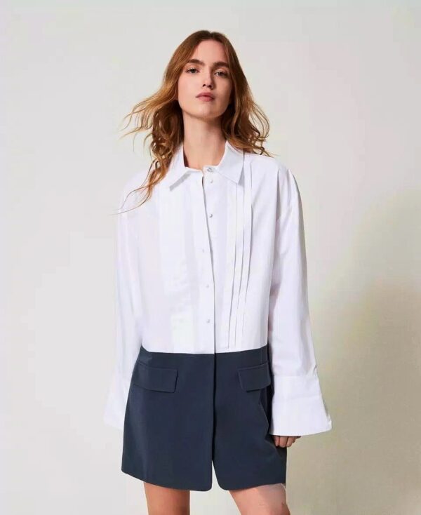 Vestido camisero bicolor - Imagen 2