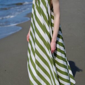 Vestido de rayas verde
