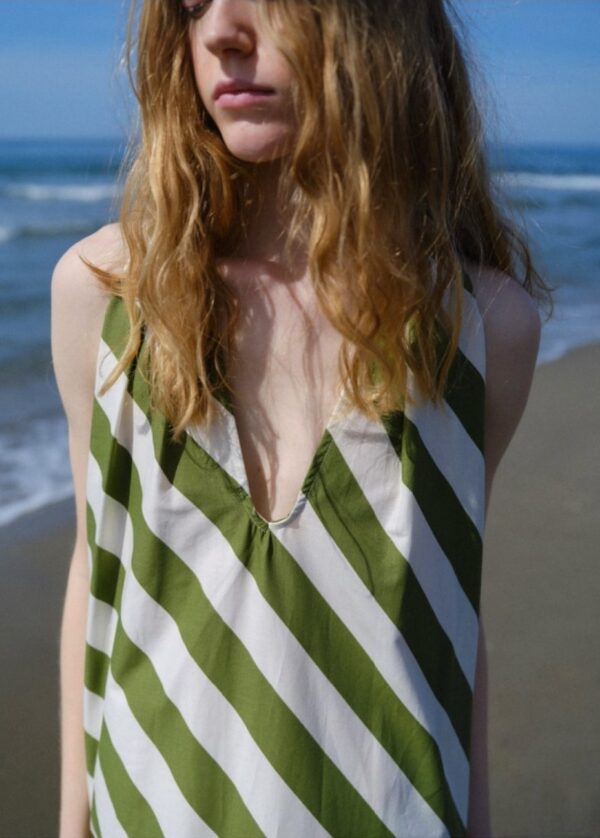 Vestido de rayas verde - Imagen 6