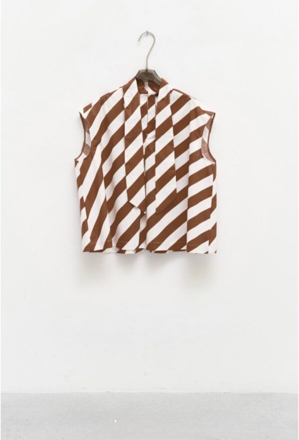 Blusa de rayas marrón - Imagen 5
