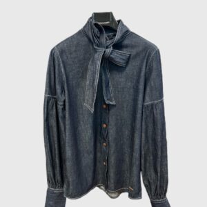 Camisa vaquera con lazo