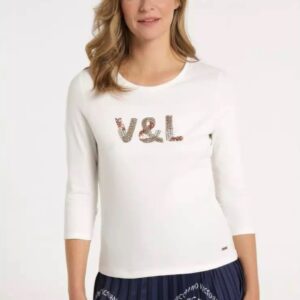 Camiseta crudo con pedrería