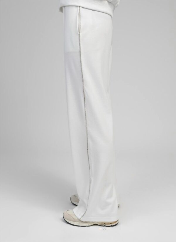 Pantalón blanco con strass en los laterales - Imagen 4