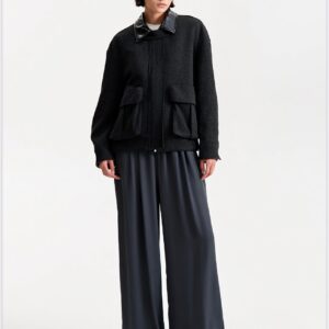 Cazadora con cuello en contraste