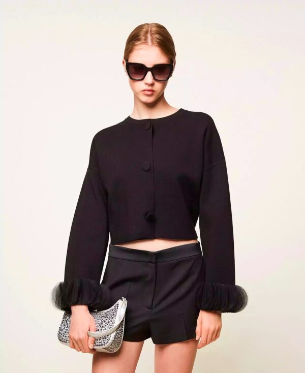 Chaqueta de punto con organza - Imagen 5