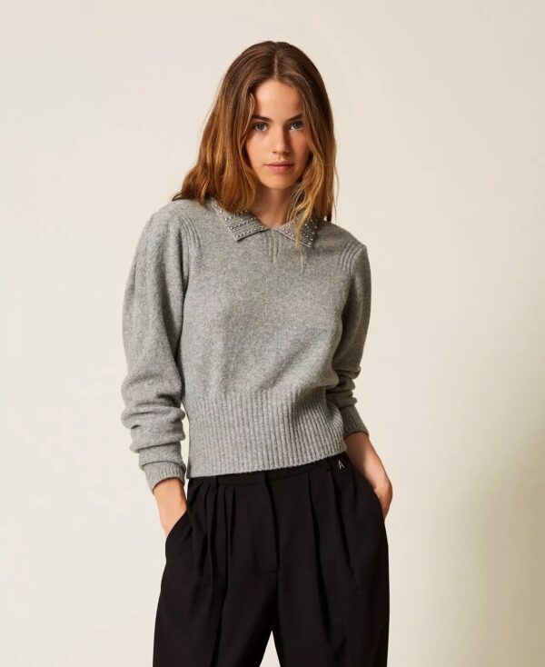 Jersey con cuello de strass - Imagen 2