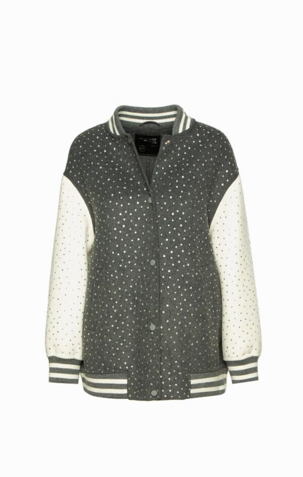 Bomber bicolor, con strass - Imagen 6
