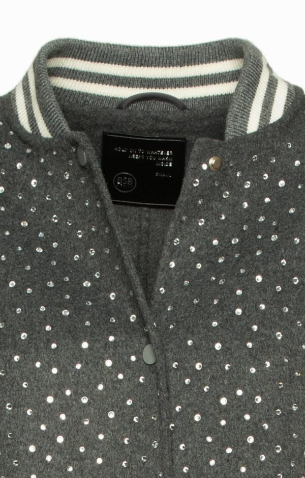 Bomber bicolor, con strass - Imagen 7