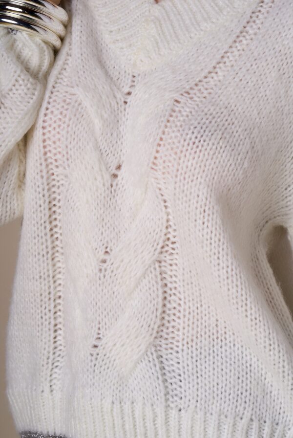 Jersey blanco de pico de lurex - Imagen 3