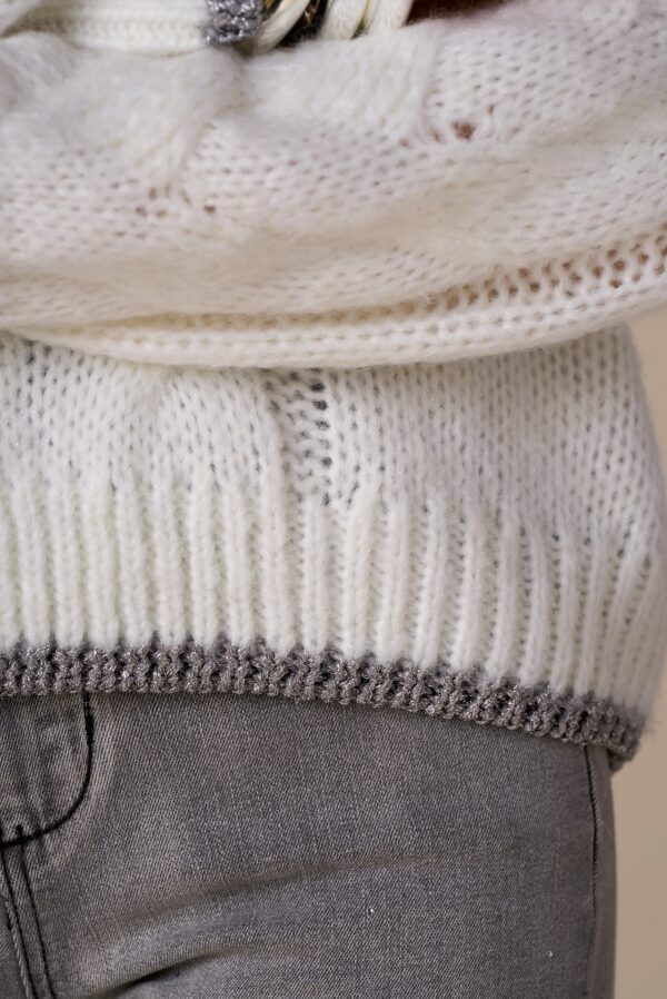 Jersey blanco de pico de lurex - Imagen 4