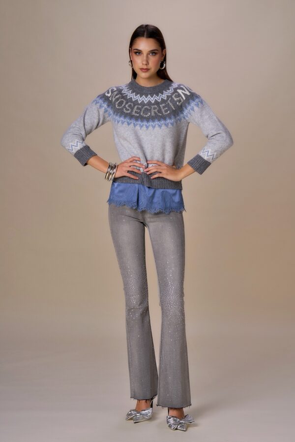 Pantalón vaquero con strass - Imagen 2