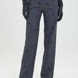 Pantalón gris bordado ribbon