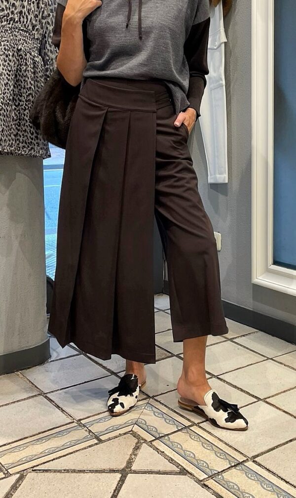 Falda-pantalón marrón