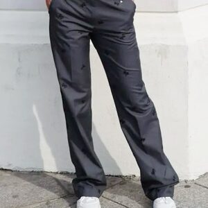 Pantalón gris bordado ribbon