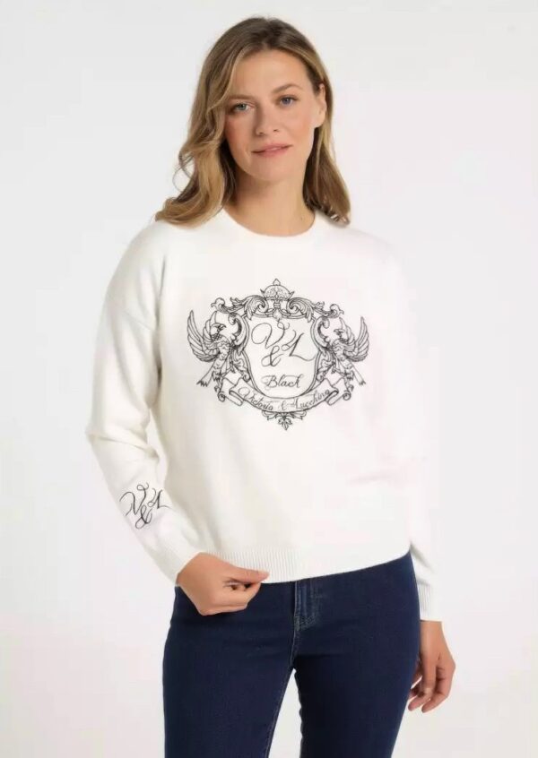 Jersey blanco bordado V&L - Imagen 2