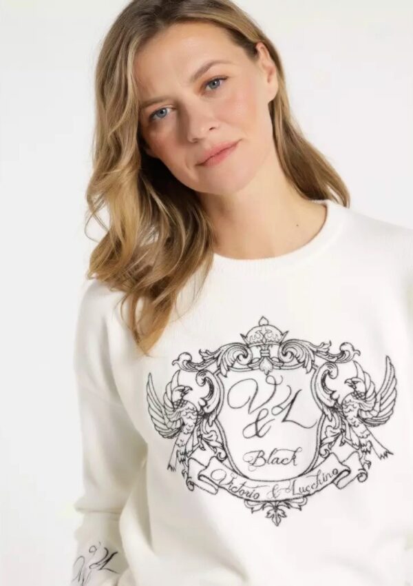 Jersey blanco bordado V&L