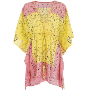 Caftán bandana amarillo y rosa