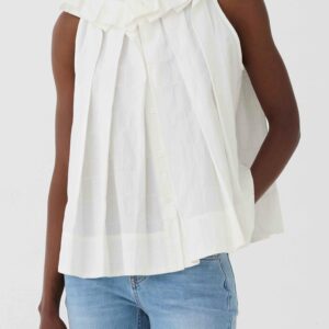 Top blanco con frunces