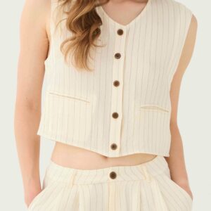Chaleco de rayas vainilla