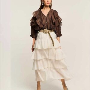 Falda de volantes blanca