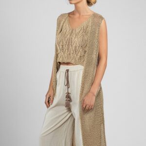 Chaleco dorado largo