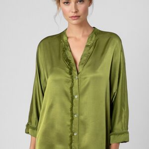 Blusa satinada verde