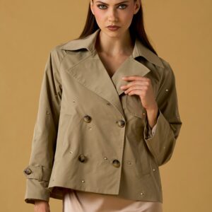 Trench corto con strass