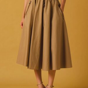 Falda acampanada camel