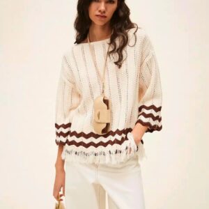 Jersey zig zag con flecos